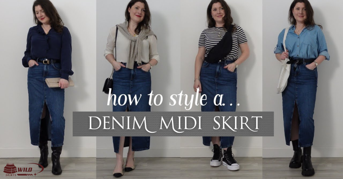 denim midi skirt